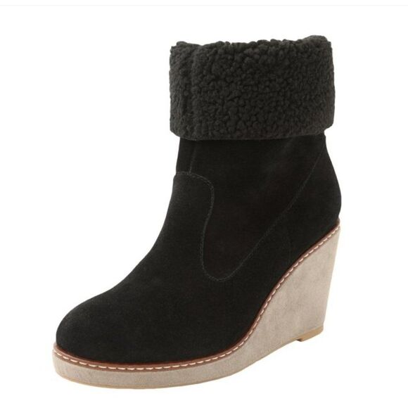 Kensie Shoes - Kensie Women's Holliston Suede Cold Weather Wedge Boots - 10